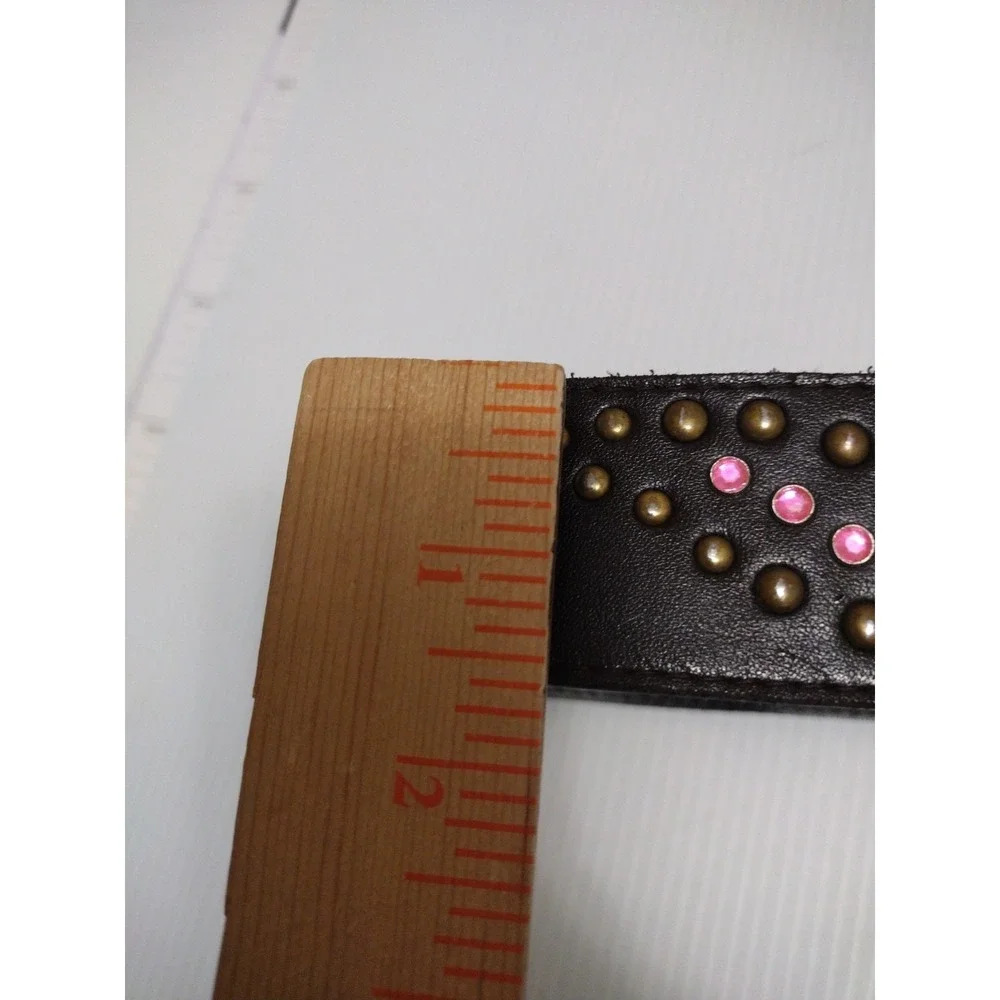 Unbranded Belt Woman's Small Brown Pink Studded Rhinestone Western‎ Paisley